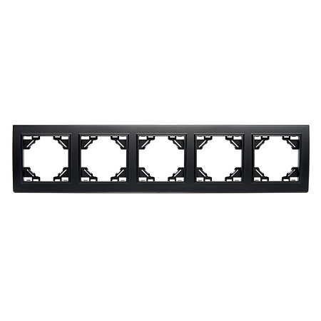 Рамка 5-местная горизонтальная STEKKER, PPFR00-9005-03, серия Эрна, черный - фото