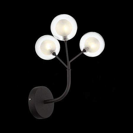 Бра ST-Luce Черный/Прозрачный, Белый G4 LED 3*2W - SL376.401.03 - фото