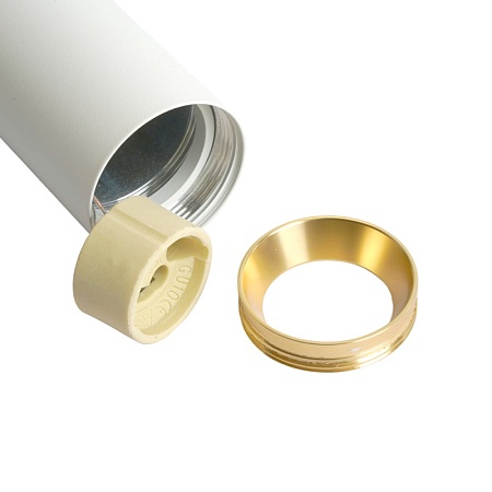 Светильник потолочный Feron ML1018 Barrel levitation на подвесе MR11 35W 230V, белый + золото 40*250 - фото