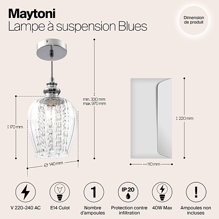 Подвесной светильник Maytoni Blues MOD044-PL-01-N - фото