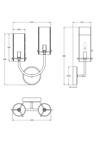 Настенный светильник (бра) Maytoni Arco MOD223WL-02BS1 - фото