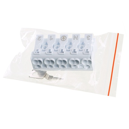 Клемма монтажная с/з STEKKER для подключения фазных проводников, 5 контактных групп (3 ввода, 3 вывода на полюс), LD294-5105 - фото