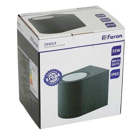 Светильник садово-парковый Feron DH014,на стену, GU10 230V, серый - фото