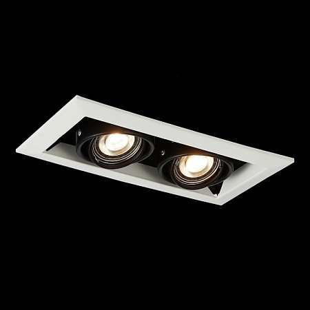 Св-к встр. Черный GU10 2*50W L245xW126xH70 220V Без ламп ST250.548.02 - фото