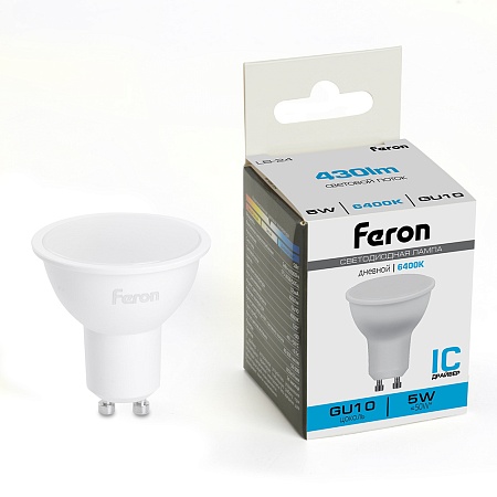 Лампа светодиодная Feron LB-24 MR16 GU10 5W 175-265V 6400K - фото