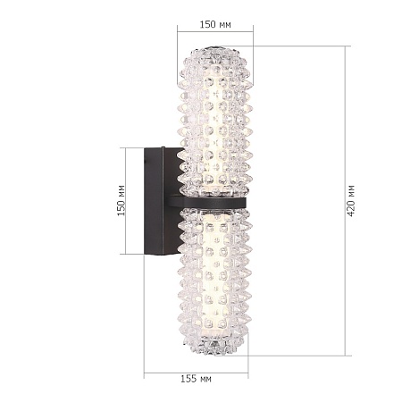 Светильник настенный ST-Luce черный/прозрачный LED 1*11W 4000K SL6144.401.01 - фото
