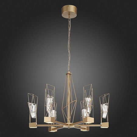 Люстра подвесная ST-Luce Матовое золото/Матовое золото, Прозрачный LED 6*8W 4000K SL815.203.06 - фото