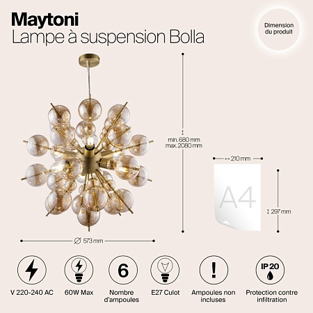 Подвесной светильник Maytoni Bolla MOD133PL-06BS - фото