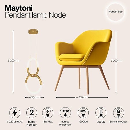 Подвесной светильник Maytoni Node MOD165PL-L18B3K - фото