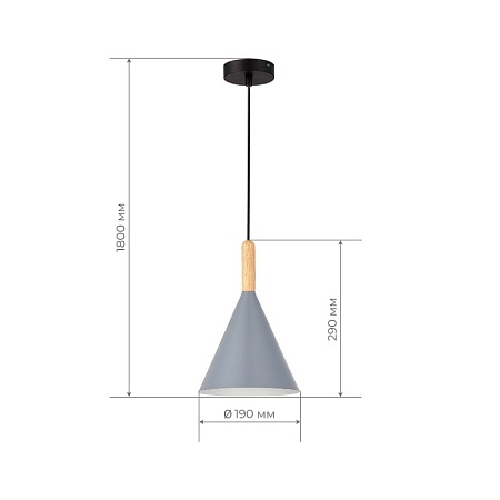 Светильник подвесной Черный/Серый E27 1*40W SLE1255-423-01 - фото