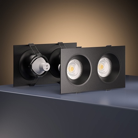 Светильник встраиваемый GU10 черный 15700/02 Elektrostandard - фото