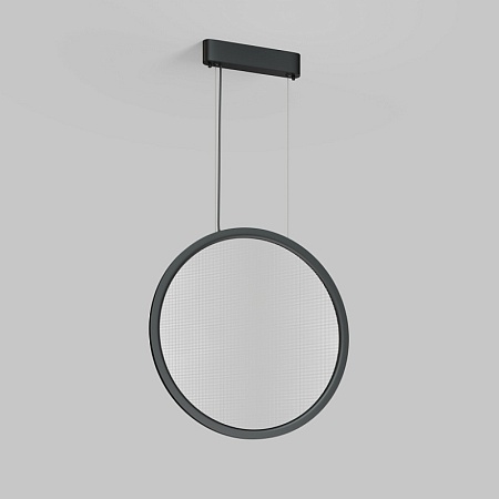 DK6606-BK Подвесной вертикальный светильник Veil со светодиодом H1700 d600 220V 48W 3000-6000K IP20 черный алюминий - фото