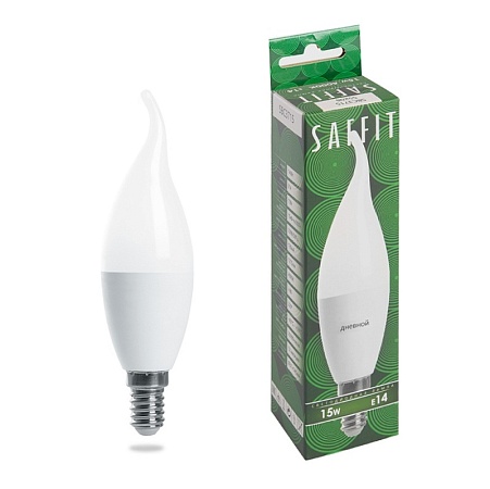 Лампа светодиодная SAFFIT SBC3715 Свеча на ветру E14 15W 230V 6400K - фото