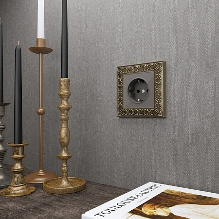 Рамка из металла на 1 пост Аntik бронза WL07-Frame-01 - фото