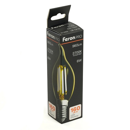 Лампа светодиодная Feron.PRO LB-1216 Свеча на ветру E14 960LM 6W 175-265V 2700K - фото