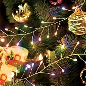 Светодиодная гирлянда Кластер (на проволоке) Feron CL584 линейная 12м  мультиколор, c питанием от сети 230V, прозрачный шнур