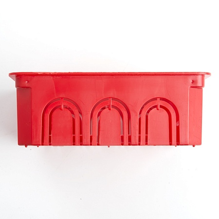 Коробка монтажная для сплошных стен, с крышкой, 120*92*45мм STEKKER EBX30-01-1-20-120, красный - фото