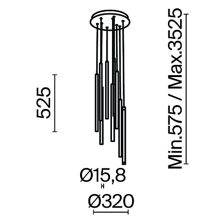 Подвесной светильник Maytoni Light stick MOD236PL-L54BS3K - фото