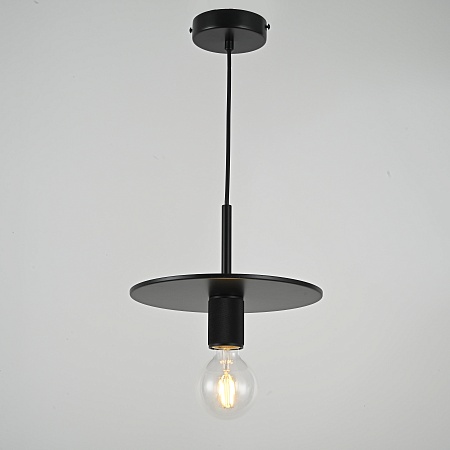 Подвесной Светильник Rh Utilitaire Disk Shade Pendant Black Imperiumloft 123642-22 - фото