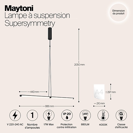 Подвесной светильник Maytoni Supersymmetry P096PL-L11BK - фото