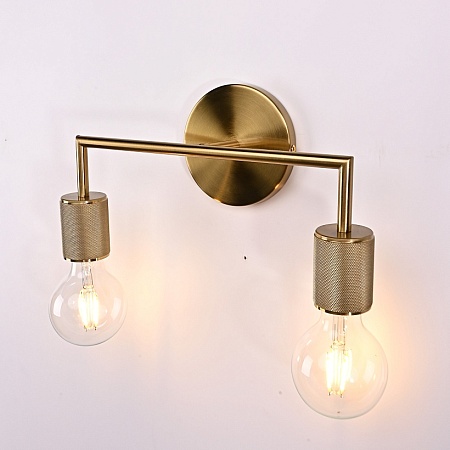 Бра Rh Utilitaire Double Sconce Brass Imperiumloft 123264-22 - фото