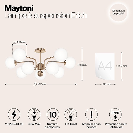 Подвесной светильник Maytoni MOD221PL-10G - фото