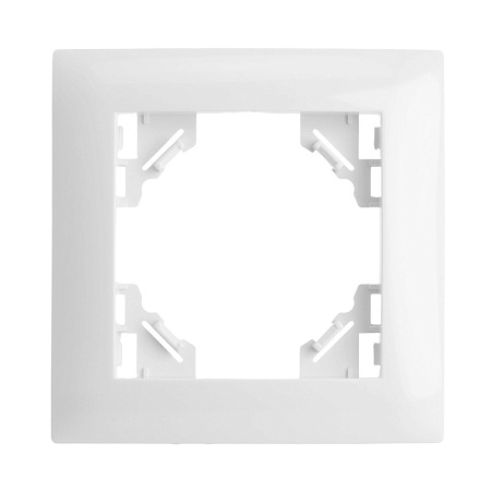 Рамка 1-местная STEKKER, PFR00-9011-01, серия Эрна Элегант, белый - фото