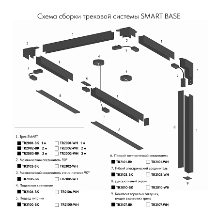 TR2101-BK Прямой соединитель для шинопровода SMART черный - фото