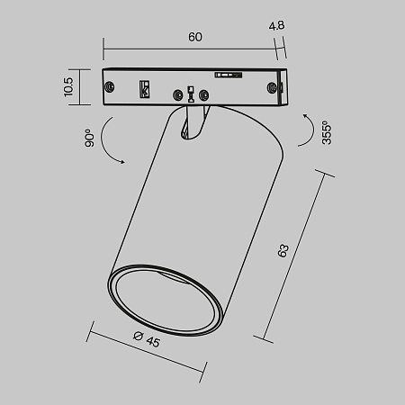 Трековый светильник Technical FOCUS LED TR187-1-9W2.7K-M-BW - фото