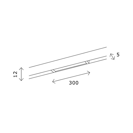 Магнитный трековый светильник Черный LED 1*5W 3000K 360Lm Ra>80 100 IP20 L300xW5xH12 24 ST667.436.05 - фото