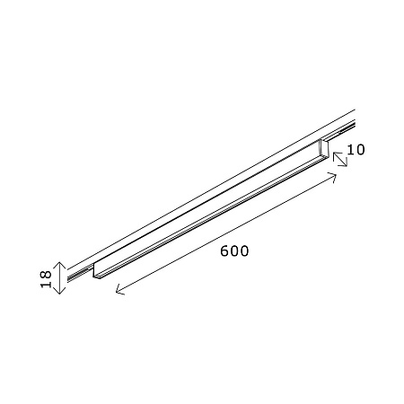 Магнитный трековый светильник Черный LED 1*16W 4000K 720Lm Ra>80 36° IP20 L600xW10xH18 ST665.446.16 - фото
