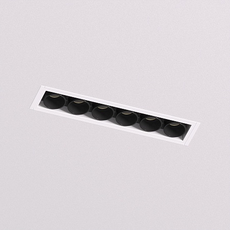 DK2531-WB Встраиваемый светильник SPACE со светодиодом под шпатлевку L126mm 220V 10W 38° 4000К IP20 белый/черный алюминий - фото