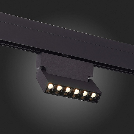 Магнитный трековый светильник Черный LED 1*6W 3000K 532Lm Ra>80 36° IP20 L120xW22xH134 ST362.436.06 - фото