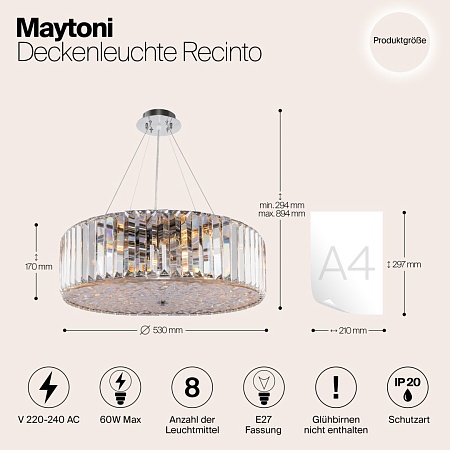 Потолочный светильник Maytoni Recinto MOD080CL-08CH - фото