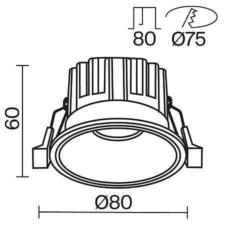 Встраиваемый светильник Technical Round DL058-12W-DTW-B - фото