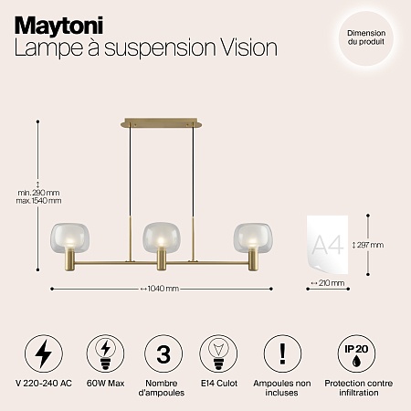 Подвесной светильник Maytoni MOD411PL-03G - фото