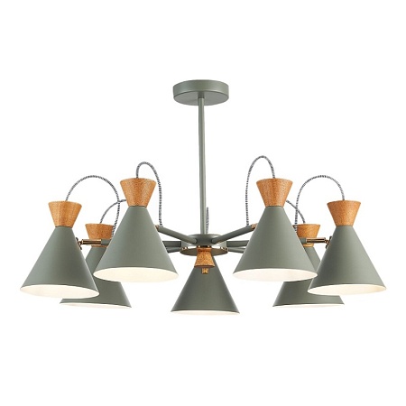 Светильник потолочный Серый, Золотистый/Серый, Темное дерево E14 7*40W SLE125112-07 - фото