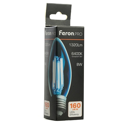 Лампа светодиодная Feron.PRO LB-1208 Свеча E27 1320LM 8W 175-265V 6400K - фото