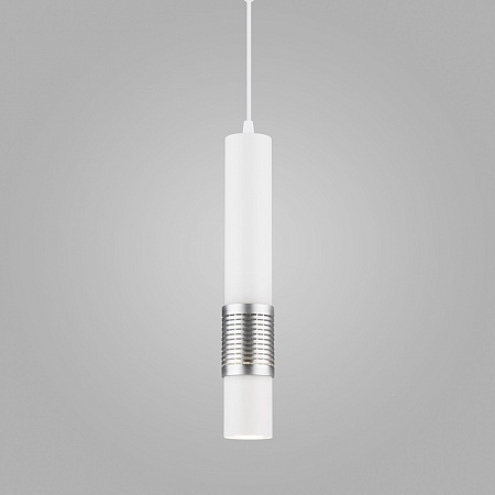 Подвесной светодиодный светильник DLN001 MR16 белый матовый/серебро - фото