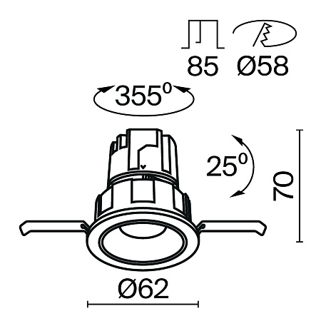 Встраиваемый светильник Technical DL057-7W3K-W - фото