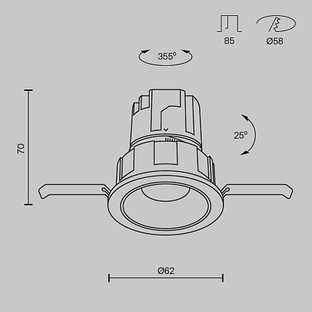 Встраиваемый светильник Technical DL057-7W3K-W - фото