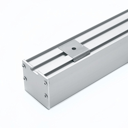 Профиль алюминиевый накладной "Линии света" с крепежами, серебро, CAB256 - фото