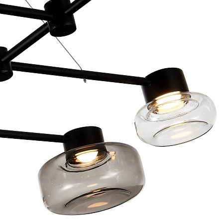 Светильник подвесной ST-Luce Черный/Дымчатый, Прозрачный LED 8*3W 3000K SL6005.403.08 - фото
