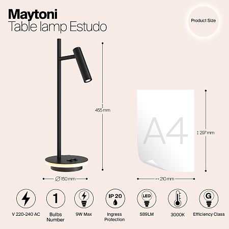 Настольный светильник Maytoni Estudo Z010TL-L8B3K - фото