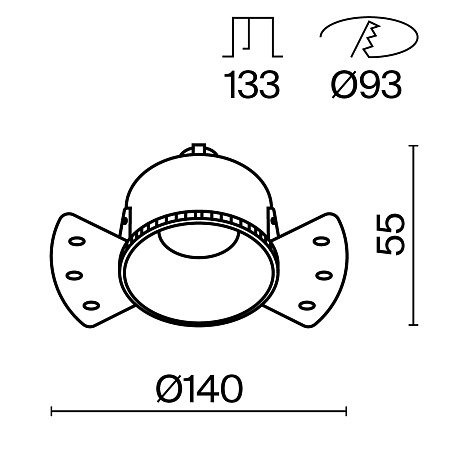 Встраиваемый светильник Technical DL051-01-GU10-RD-WB - фото