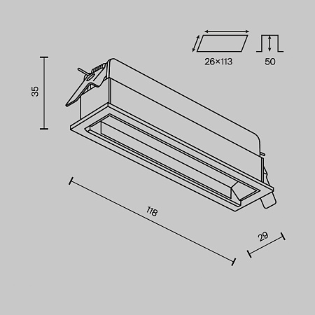 Встраиваемый светильник Technical DL100-6W2.7-3-4K-B - фото