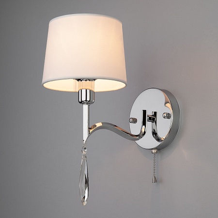 Настенный светильник Eurosvet 10127/1 хром/прозрачный хрусталь Strotskis (10093/1) - фото