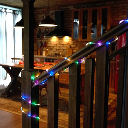 Светодиодная гирлянда Feron CL587 линейная Мини Дюралайт мультиколор с контроллером, 15м, c питанием от сети 220V - фото