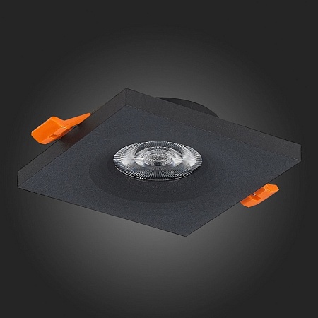 Св-к встр. Черный GU10 1*50W L94xW94xH27 220V Без ламп ST205.418.01 - фото