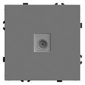 Розетка телевизионная 1-местная (механизм), STEKKER, 75 Ом, 5-862МГц, серия Эмили, RST00-5108-10, платиново-серый, soft touch